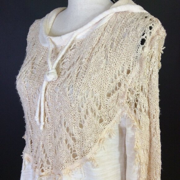 WEST Coast By T&S Womens Top Size XL Beige Hooded - Picture 9 of 12